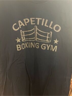 Unk Black T-Shirt with Gold CAPETILLO Boxing Gym Graphic